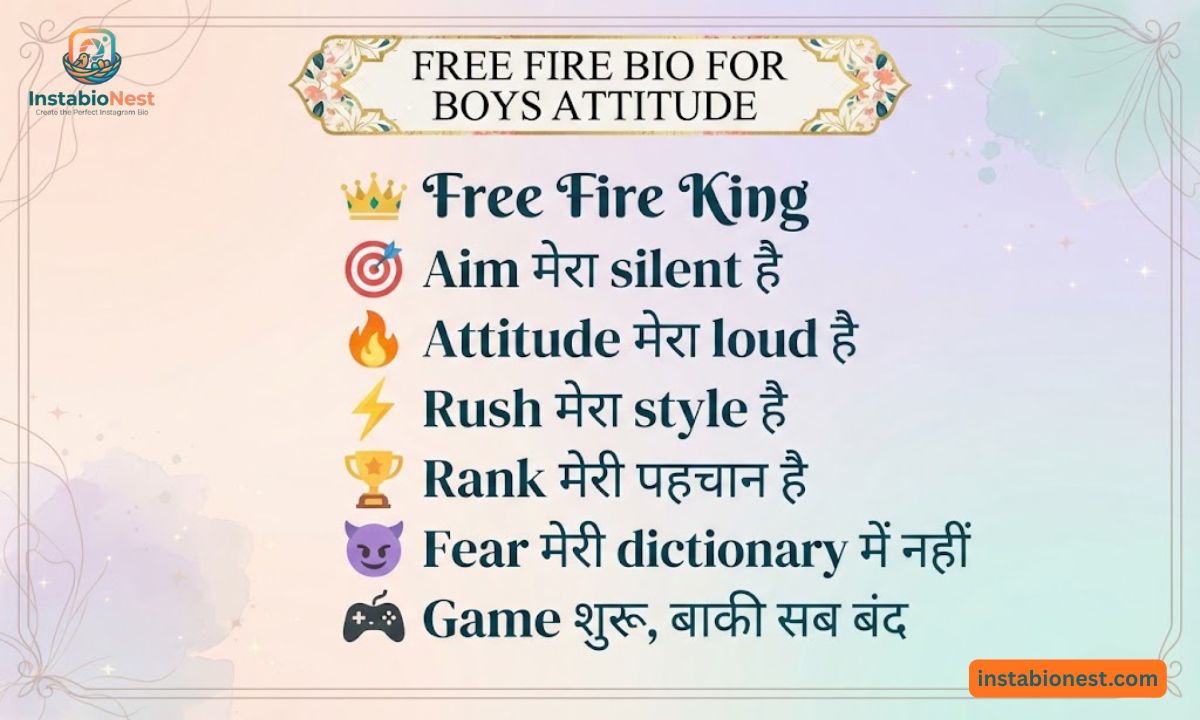 Free Fire Bio For Instagram